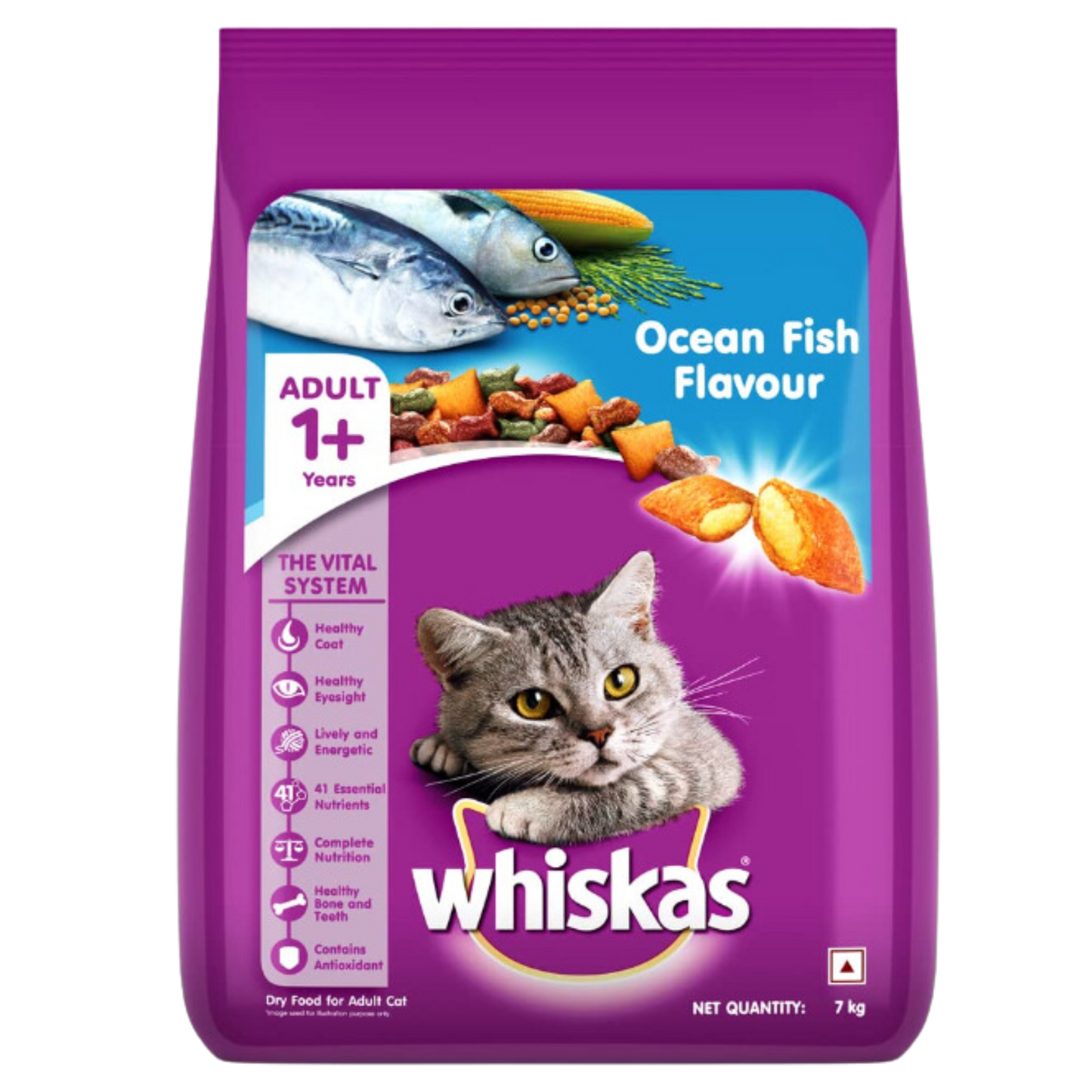 Whiskas 'Ocean Fish Flavour' Cat Dry Food(7Kg)