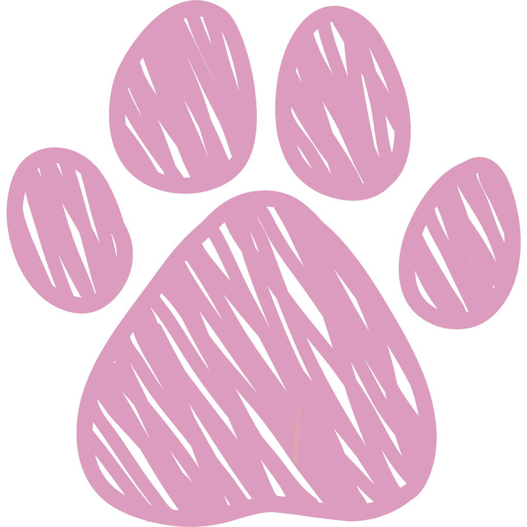 A stylized pink paw print icon, commonly used to represent pet care, veterinary services, or animal-related businesses.