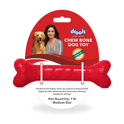 Drools Non-Toxic Rubber Chew Bone Teething Toy For Dogs Drools