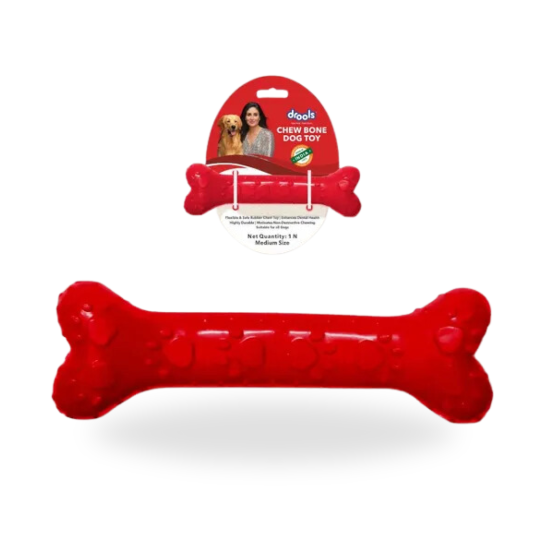 Drools Non-Toxic Rubber Chew Bone Teething Toy For Dogs Drools