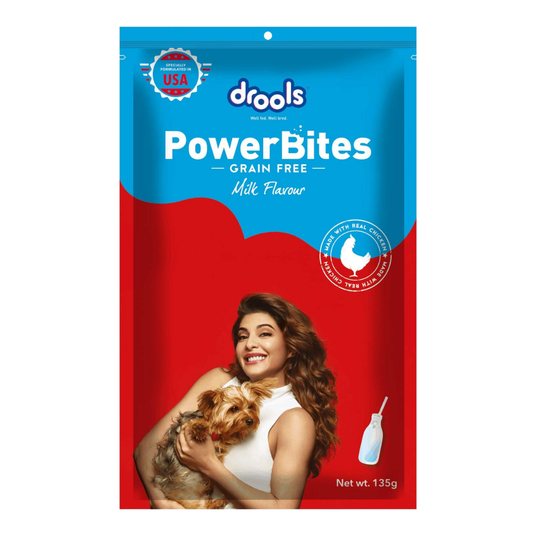 Drools Power Bites Grain Free Dog Treat - Milk Flavour Drools