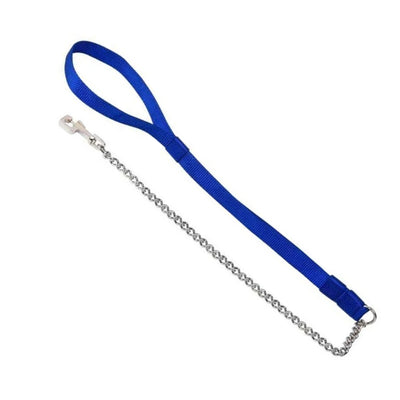 Kennel Brass Chain Lead (T = 3mm) with Premium Nylon Handle (W = 1") Kennel