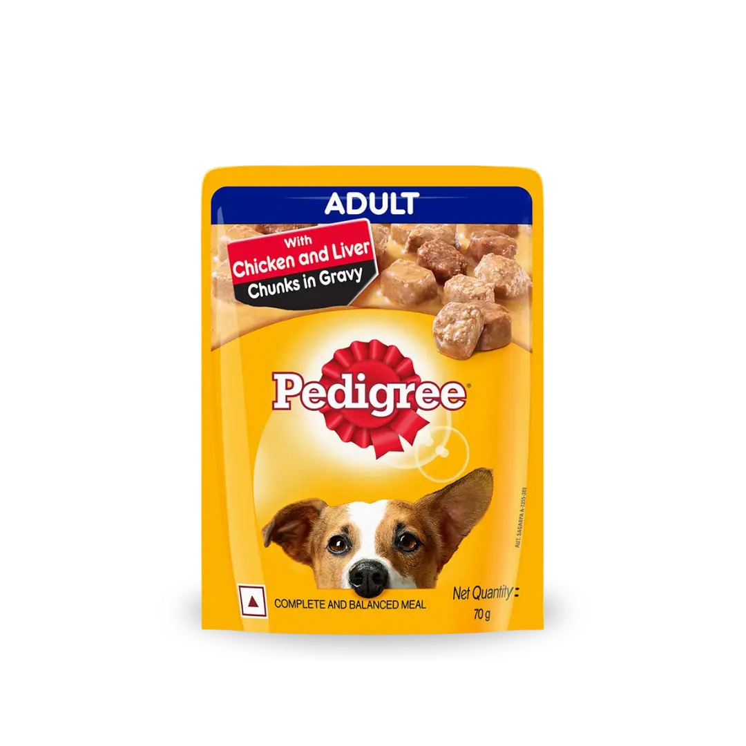 Pedigree Chicken & Liver Chunks Flavour In Gravy - Adult Pedigree