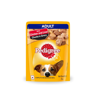 Pedigree Chicken & Liver Chunks Flavour In Gravy - Adult Pedigree