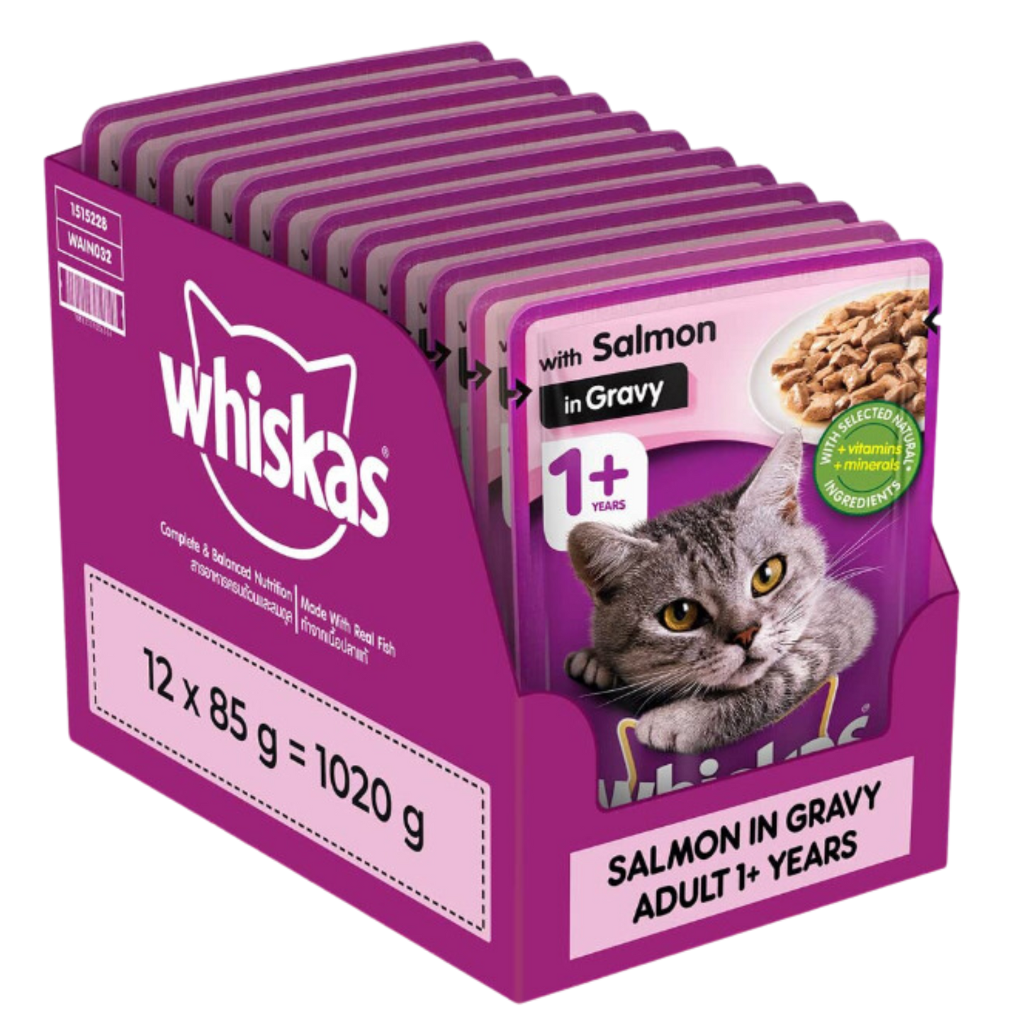 Whiskas With 'Salmon in Gravy' (Pouch) Pack Of 12