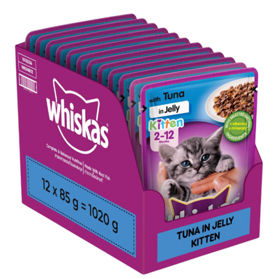 Whiskas With 'Tuna In Jelly' (Pouch) Pack Of 12