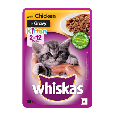 Whiskas Kitten Chicken In Gravy 85 G (Pack Of 48) - Ecom Pack